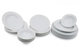 Hermia ZUM24Y200 Vajilla de 24 Piezas en Porcelana Blanca